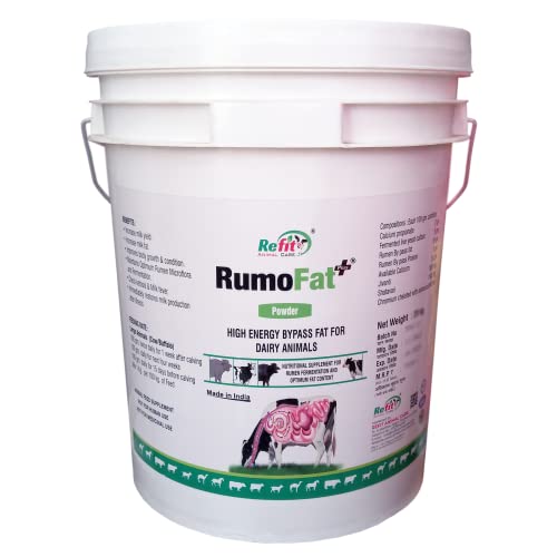 Image of REFIT ANIMAL CARE Rumen Bypass Fat Powder for Cows, Buffalo, Goat, Cattle and Other Dairy Farm Animals 20 Kg, RumoFat+