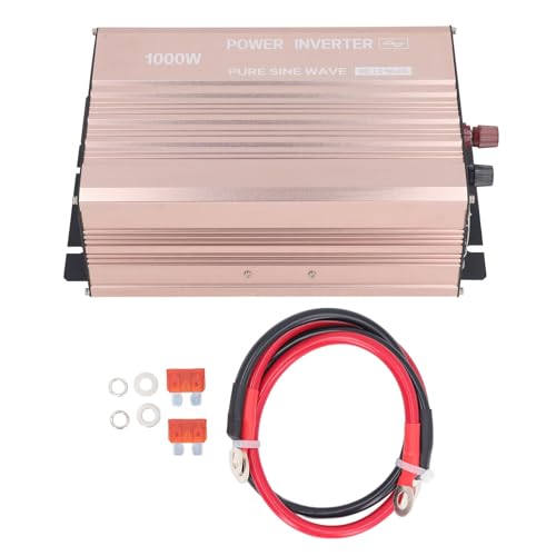 Power Inverter 1000w Pure Sine Wave para Auto - Inversor de Corriente 220VAC con Protección Múltiple, Ideal para Viajes y Emergencias en el Hogar (12V to 220V)