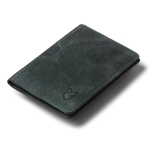 FOXHACKLE Leather Credit Card Holder Wallet for Men and Women, Thin Bifold RFID Blocking Wallet, Slim Front Pocket Minimalist Wallet, Small Card Case