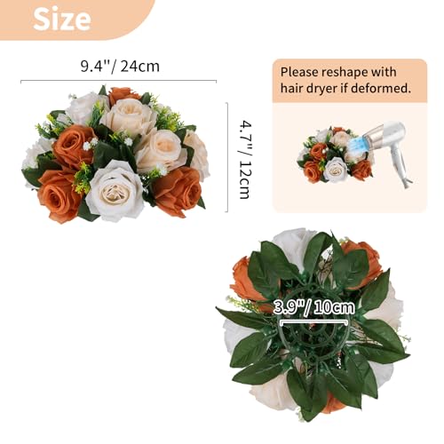 Image of NUPTIO Terracotta Flower Ball Centerpieces: Floral Arrangements for Fall