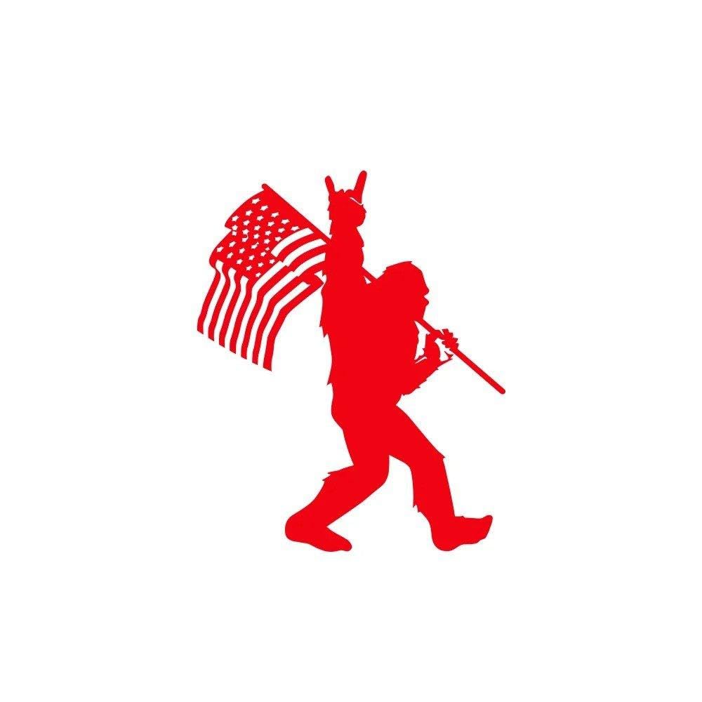 Car Sticker Flag Yeti Decor Decal for Truck SUV Pickup Door Tailgate Vehicle Body Decoration(Glossy Red,37.5x30cm)