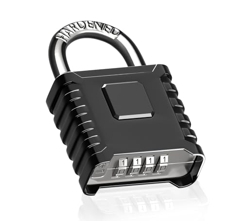 Zenora Heavy Duty Combination Padlock Outdoor Weatherproof 52mm 4 Digit Specially Designed Coded Padlocks with Codes Hardened Steel Shackle