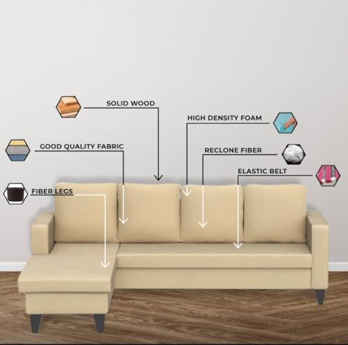 Image of The MM Furniture store Premium Fabric Sofa - Champagne (6 Seater - LHS)