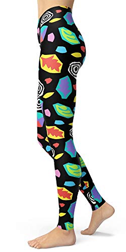 Image of sissycos Women's 80s Leggings Neon Artistic Splash Printed Buttery Soft Stretchy Pants