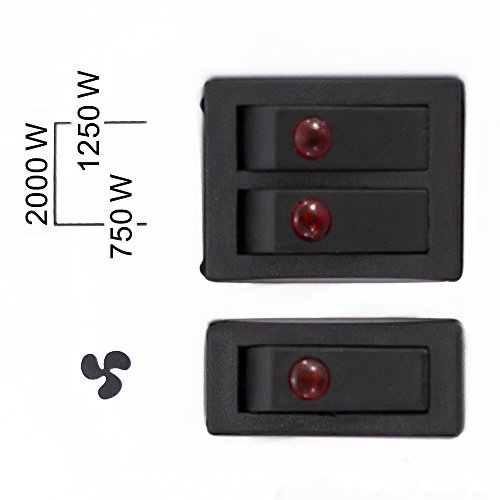 TROTEC Konvektor Heizung TCH 22 E- Heizleistung 750 W/ 1250 W/ 2000 W- Elektro Heizkörper mit Timer-5