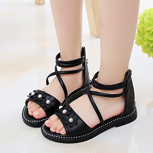 Girls Dress Sandals Girls' Sandals Summer Baby Toddler Sandals Pearl Flower Decoration Soft Soled Sandals Girls 73