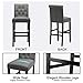 LSSBOUGHT 30'' Bar Stools Set of 2 Bar Height Chairs with Button Tufted Back for Kitchen Island, Gray