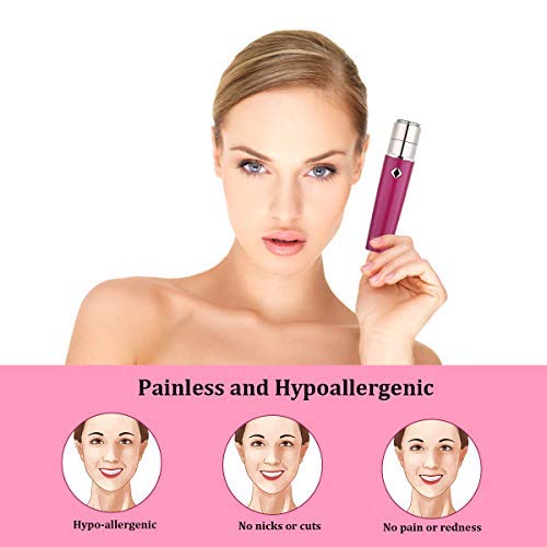 Homech Facial Hair Removal for Women Upgraded, USB Rechargeable Painless Hair Trimmer, IPX6 Waterproof, Built-in LED Light, Portable Electric Shaver for Cheeks, Chin, Upper Lip & Arms - Thumbnail 6