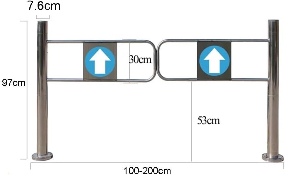 Durable 90° Opening Metal Swing Gate - Ideal for Supermarkets, Libraries, Warehouses & Scenic Stores - Heavy-Duty Pedestrian Transfer Door, 140x97cm