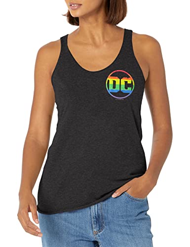 Camiseta sin mangas DC Comics Pride con espalda cruzada para mujer gris oscuro L