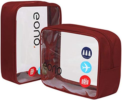 Eono Clear Toiletry Bag Waterproof Toiletry Travel Bag Clear PVC Zippered Cosmetic Bag Cosmetic Makeup Bag Clear Wash Bag Toiletry Organizer Makeup Bag for Travel Bathroom Men and Women