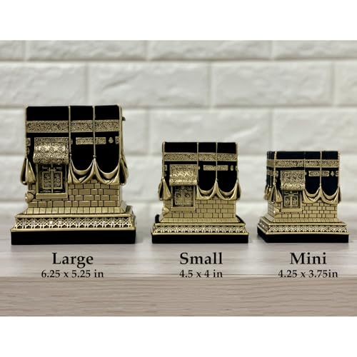 Home Table Decor Kaba Replica Model Showpiece Bookend Eid Gift (Small, Gold)