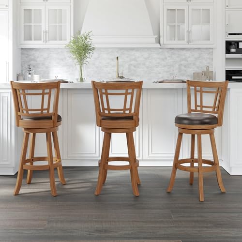 Hillsdale Fairfox 30.5" Wood Swivel Bar Height Stool, Oak - Thumbnail 6