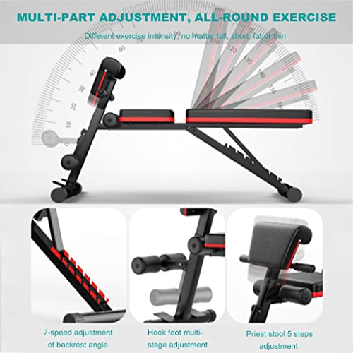 Druk Bank Sit- up Fitnessapparatuur, Opvouwbaar Huishoudelijke Multifunctionele Hulpapparaat Liggende Fitnessstoel Verdikking Met 7 Snelheden Instelbaar Dragende 661 Lbs - Image 7
