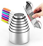 Magnetic Measuring Spoons Set and Measuring Cups Heavy Duty Stainless Steel Fits in Spice Jars for Baking & Cooking (14)