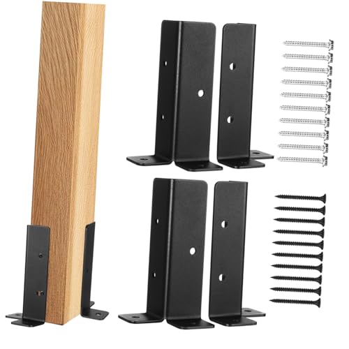 SOESFOUFU 4 Sets Heavy Duty Post Brackets Metal Pergola Deck Post Base Brackets Kit for Railing Fence Mailbox Mounting Anchor Support