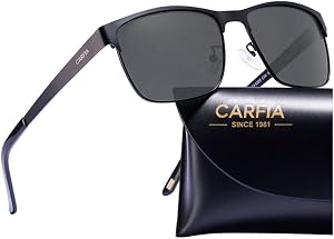CARFIA Metal Mens Sunglasses Polarized UV Protection for Driving Fishing Hiking Everyday Use CA5225
