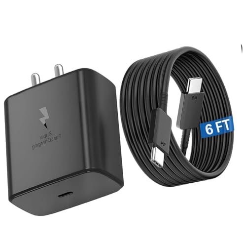 Image of Original 25w USB-C Fast Charging Adapter & Cable | Durable Power Delivery | Compatible with Samsng Galaxy F13 F14 M14 A14 A24 A04e A04s | (New Model Black)