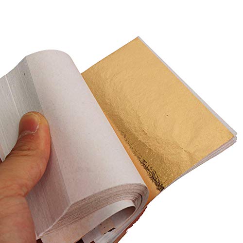 LTKJ 500 peças 14 x 14 cm arte artesanato design papel imitação folha de ouro folhas folhas papel fo