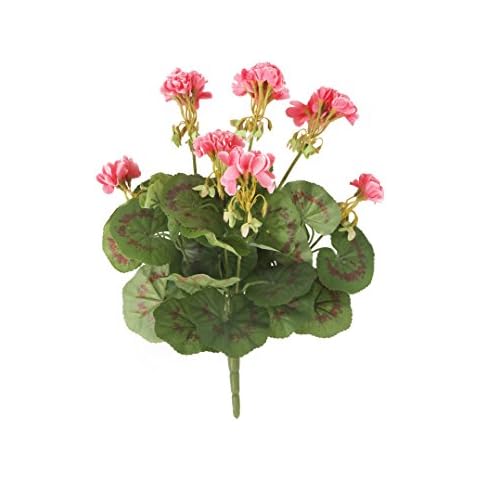Closer2Nature - Pink Geranium Artificial Plant; 38cm Fake Geranium Plug Plant; Artificial Flowers Perfect as Indoor Plant or Outdoor Plants - Pot Not Included Cover