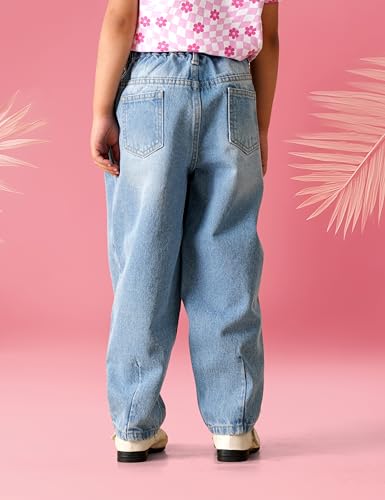Image of Amazon Brand - Symbol Girl's Cotton Barrel Jeans