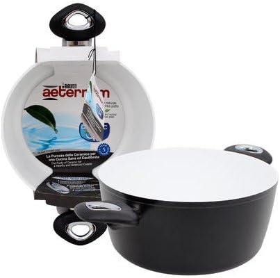 Aeternum 9.5" Ceramic Dutch Oven Casserole Pot, 9.5", Black