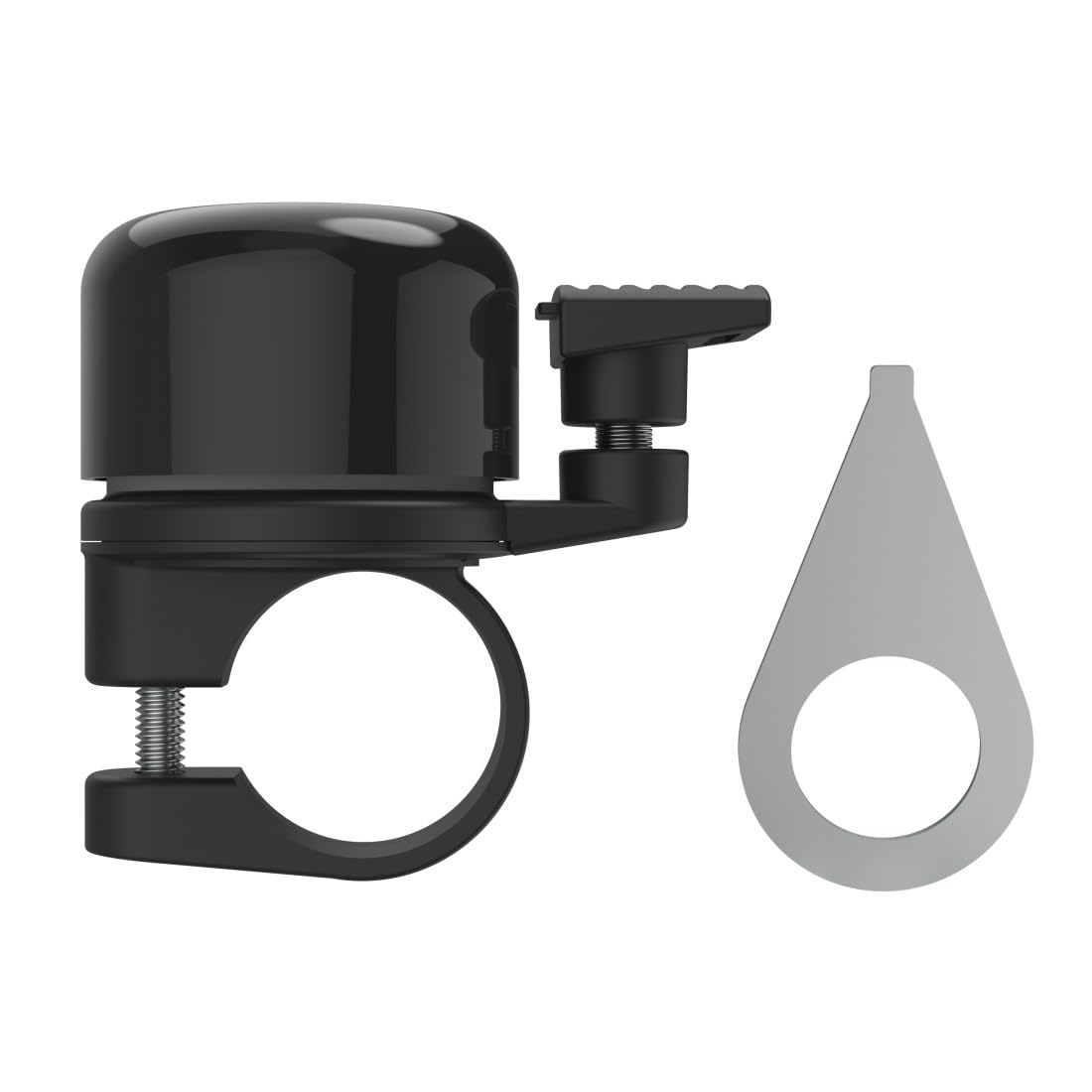 Hama Sonnette Vélo AirBell Pro avec Tag Bluetooth Intégré pour Apple (Diamètre 22.2 mm, Localisation Vélo Scooter Trotinnette Via App Find My, Avertisseur Klaxon Universel, Accessoire Sécurité) Noir