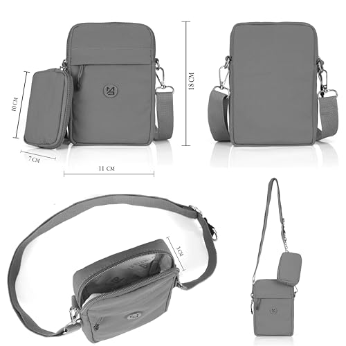 Image of BAG IN Small Crossbody Bag for Women with Detachable Pouch - Multi-Color Travel Shoulder Bag, Light weight Phone Purse with Adjustable Strap