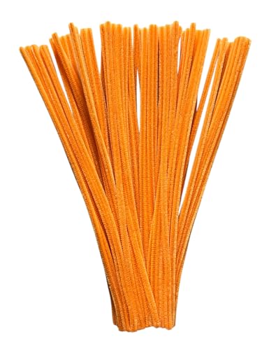 Image of 100Pcs Pipe Cleaners Craft Set | Chenille Stem Fuzzy Sticks DIY Craft Supplies for Art Projects Activities, Decorations, Flower Making, Modeling & Sculpting (Light Orange)