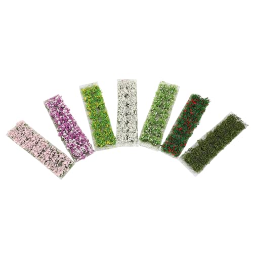 Fleurs miniatures pour maison de poupée Hohopeti, 14 touffes de gazon artificiel 8mm multicolores