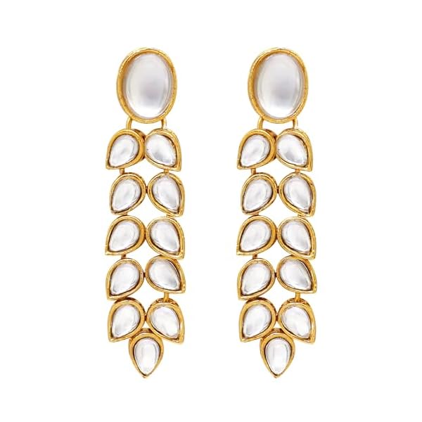 Peora Faux Pearl Kundan Layered Necklace & Jewelry Set Gift for Women - Image 7