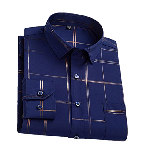Chemises décontractées homme stretch confort coupe ajustée manches longues M