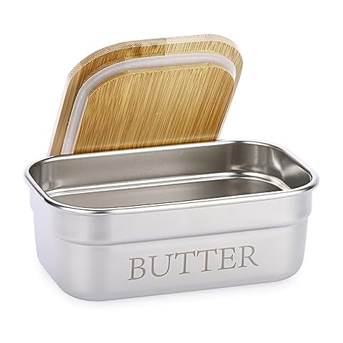SUMNACON Stainless Steel Butter Holder with Lid Cover