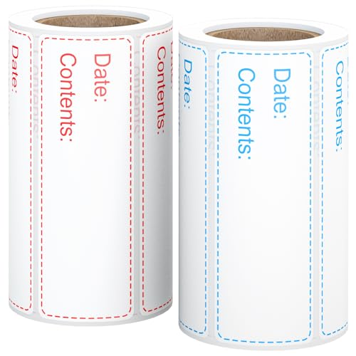 Image of 350 PCS Printholic 1" x 3" Food Storage Stickers, Removable Freezer Labels, 2 Color Food Labels Roll, Refrigerator Freezer Paper Label Easy Clean Leaves No Residue Waterproof