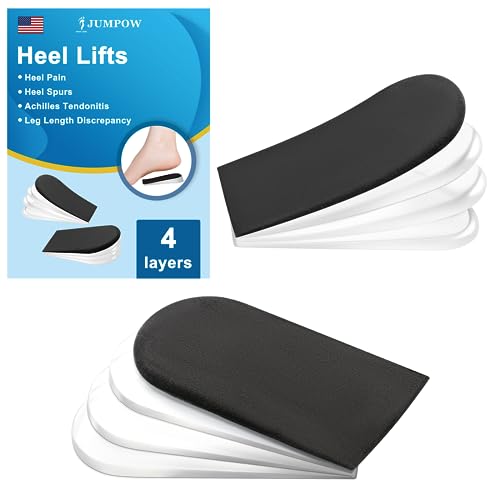 Image of JUMPOW Adjustable Orthopedic Shoe Lifts Inserts, 4 Layers Height Increase, Insoles for Uneven Legs, Leg Length Discrepancy, Heel Spurs & Pain, Sports Injuries, Achilles Tendonitis