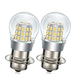 Ruiandsion P15S LED Light Bulb 4300K Warm White 3014 39SMD 10V 24V 30V Wide Voltage for Motorcycle Car Bicycle Scooter Tractor Pack of 2