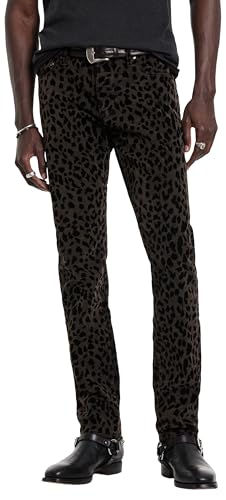 John Varvatos Men's J702-Slim Fit-Flocked Leopard-Jack Wash