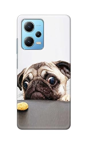 Image of PRINTFIDAA� Printed Hard Back Cover Case for Mi Redmi Note 12 5G Back Cover (Pug Dog) -2808