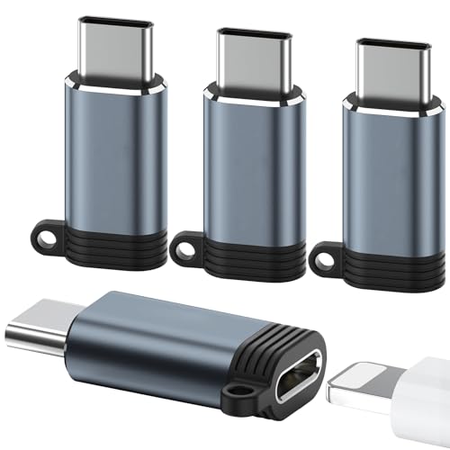 Herfair 4Pack Lightning to USB C Adapter for Fast Charging & Data Transfer Compatible with iPhone 15/16/17 Pro/17 Pro Max,Charger Accessory,Port Converter Gender Changer, Not for Audio/OTG