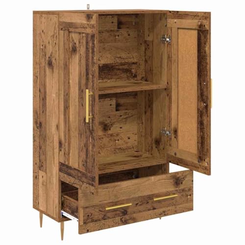 Tablero alto de madera recuperada de alta calidad y sofisticadas patas doradas 6