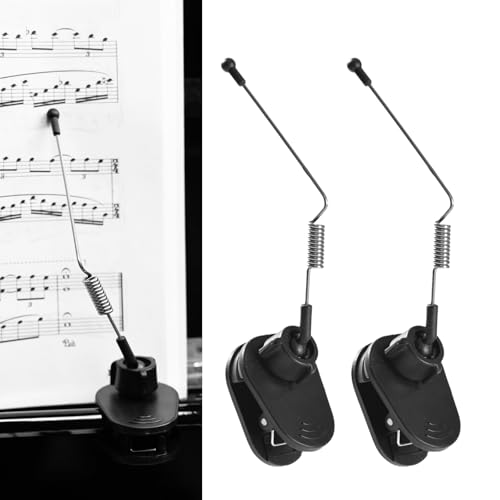 Piano Music Book Clip - Page Holder for Music Stand, Sheet Music Holders for Piano, Keyboard, Binders and Books, Essential Piano Accessories & Gift for Piano Players (Black)