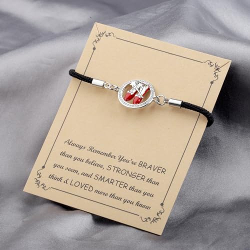 Image of FUSTMW Red Shoe Bracelet Do-roth Gifts Red Slippers Jewelry Movie Fans Inspired Gifts Wand Charm