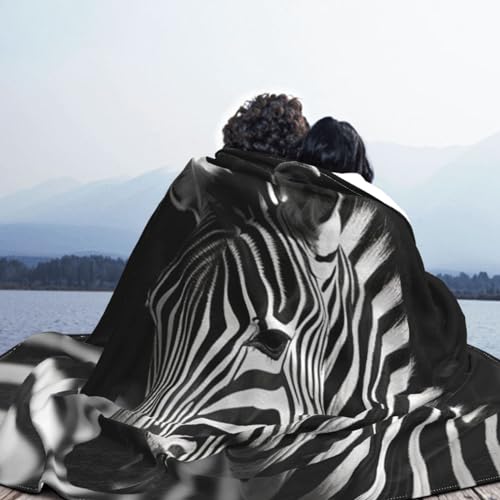 Couverture zèbre noir et blanc plaid ultra doux pour lit et canapé