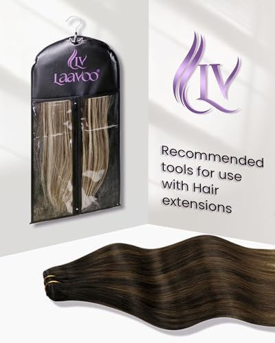 Image of LaaVoo Hair Extensions Clip ins Human Hair 20in Thick Full Healthy | Luxurious fullness for long layered styles, soft texture provides natural bounce and flowing movement