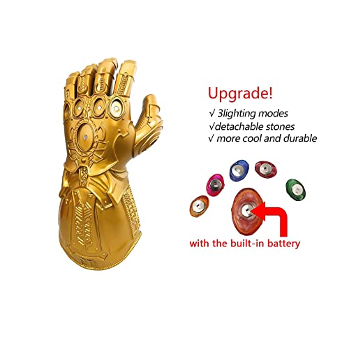 Bulex LED Light Up Infinity Gauntlet The Thanos Gloves with Removable Magnet Infinity Stones - Thumbnail 4