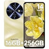 OUKITEL C5 Telefono Movil 2025-16GB RAM+256GB ROM/TF 1TB Telefonos Moviles Libres, Batería 5000mAh, 6.52' HD Pantalla Android 14 Smartphone, Cámara 13MP+5MP, 4G Dual SIM/Face ID/OTG/3.5mm Jack, Oro