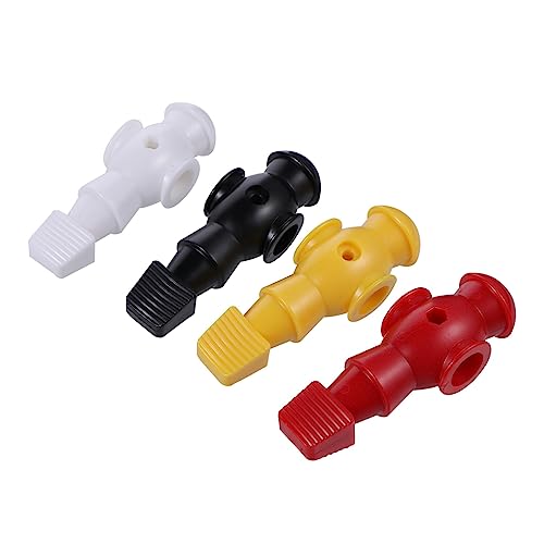 VICASKY 4Pcs Table Soccer Men Replacement Durable Foosball Players White Black Yellow Red for Football Table Smooth Surface Easy to Install Game