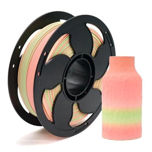 Matte Gradient Coral Rainbow Green Pink PLA Filament 1.75mm 3D Printer Filament High Speed 500mm/s, PLA 3D Printing Filament 1kg (2.2lbs) Spool Neatly Wound Wound Perfectly Hide The Layer Line