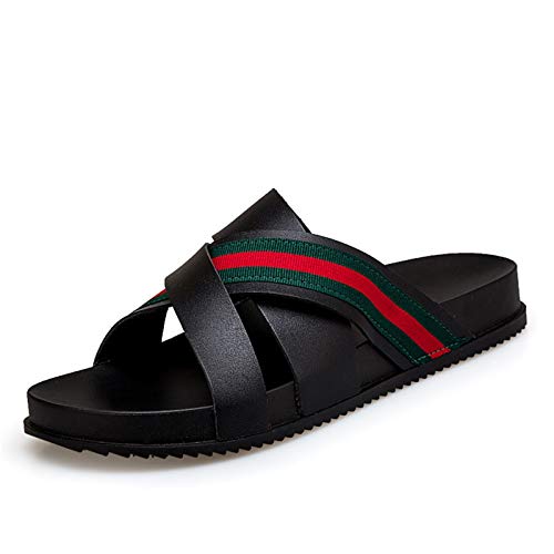 HNGM Ciabatte Plus Dimensione da Uomo Pantofole Summer Beach Traspirante Fresco Flip Flip Flops Esterno Sole Sole Sandali Aperto Antiscivolo Pantofole a Punta Aperta (Color : A, Shoe Size : 44)