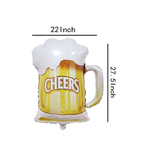 Image of 2Pcs Beer Cup Balloons,Mug Cheers Foil Balloons For Birthday Party Christmas Wedding Decorations (Pack of 2)